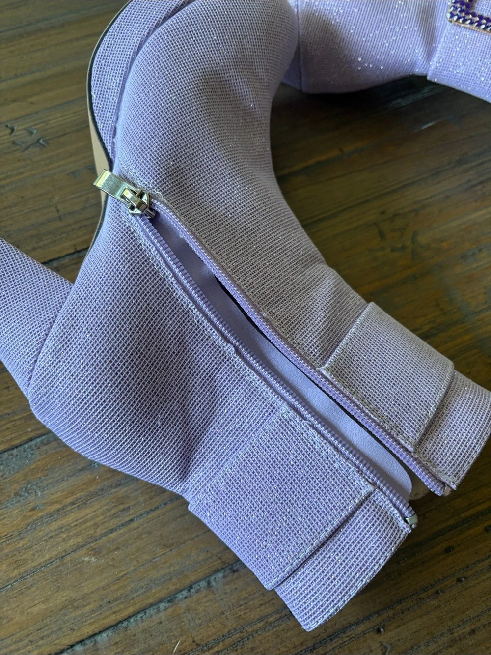 Light purple size 38 soarkle heeled ankle boots